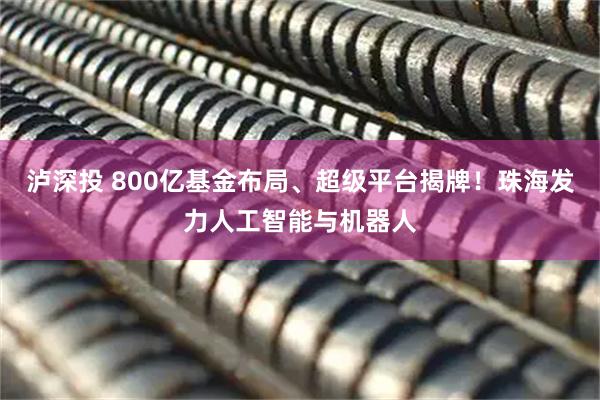 泸深投 800亿基金布局、超级平台揭牌！珠海发力人工智能与机器人