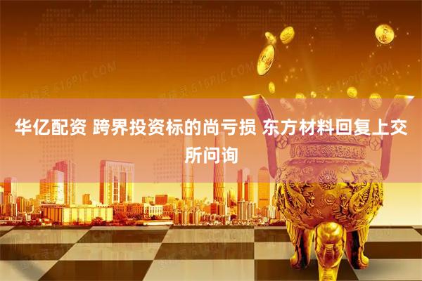 华亿配资 跨界投资标的尚亏损 东方材料回复上交所问询